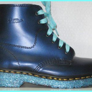 Size 6 US Women's Blue Doc Marten's Glitter Boots